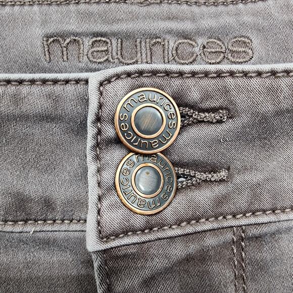 Maurices Jeans Womens M SHORT Gray High Rise Double Button Jegging Stretch Denim - Picture 3 of 14